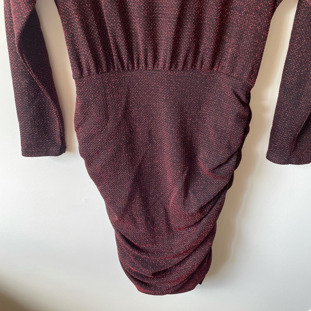NWT CYNTHIA ROWLEY / LONG SLEEVE METALLIC DRESS - Picture 2 of 6